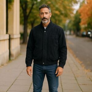 VINTAGE 1984 YKK Galleria Benson & Hedges Men's Genuine Leather Bomber J…